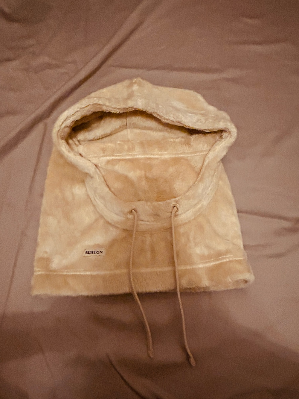Burton Plush Hooded Neck Gaiter in Light Beige o/s